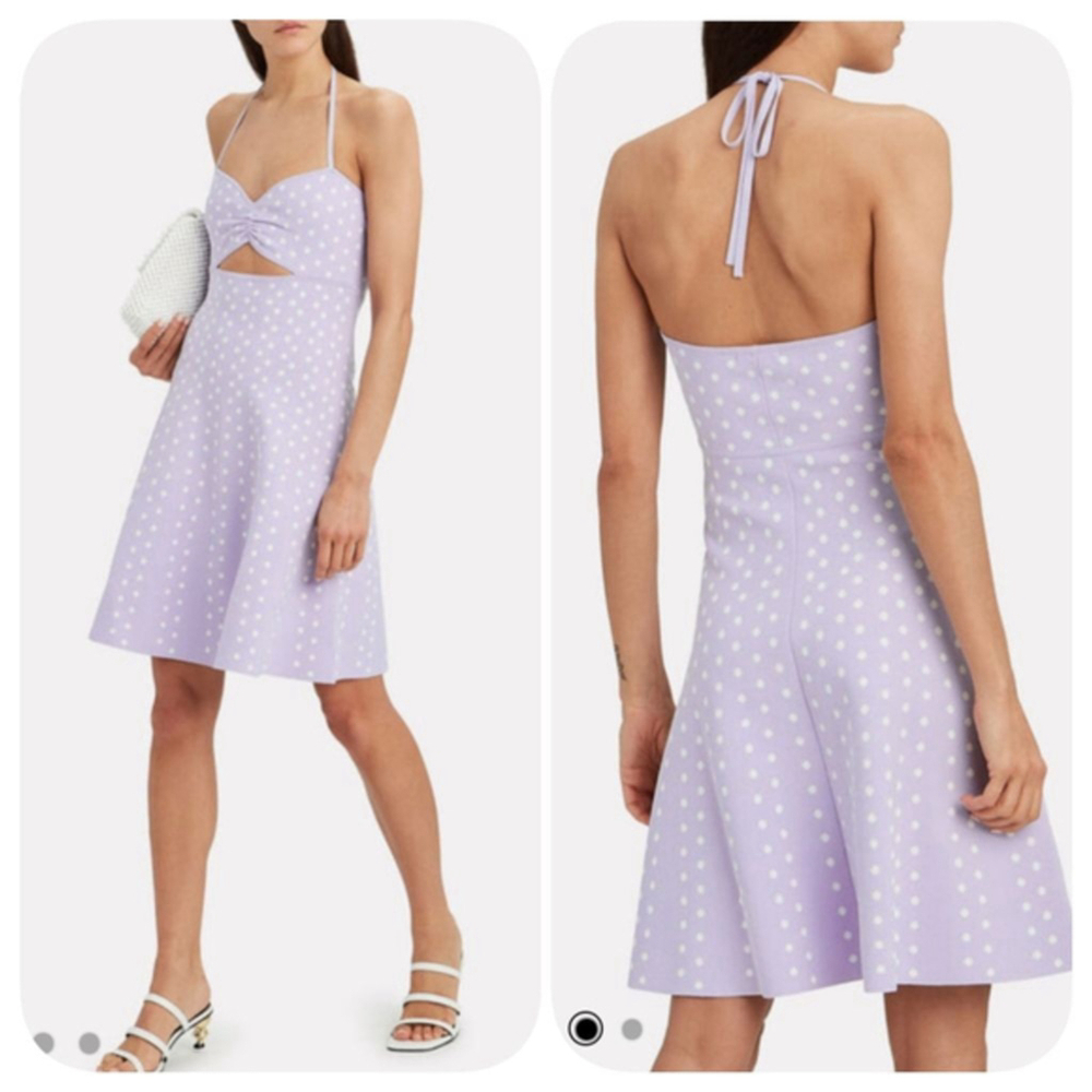 Ronny Kobo Purple White Shila Polka Dot Dress Size M